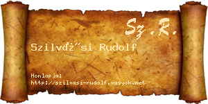 Szilvási Rudolf névjegykártya